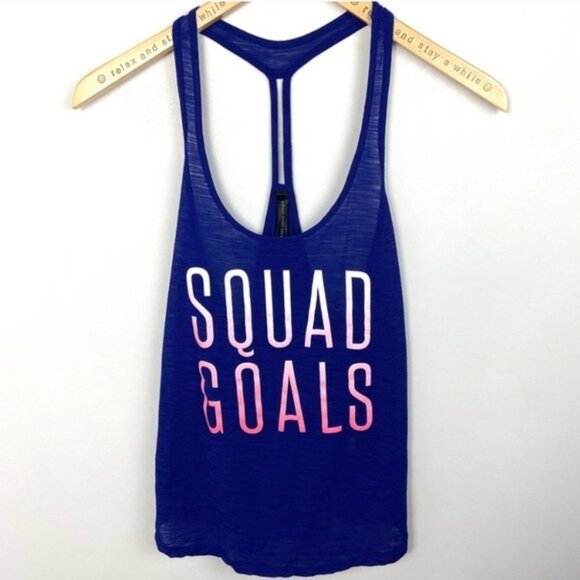Squad Goals Athletic Tank Aeropostale Blue Purple Women's Size Medium Live Love - Picture 8 of 8